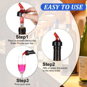 Automatic Measured Bottle Pourer Liquor Measure Pourer Quick Shot Dispenser 1.5 oz Measured Wine Pourers for Home Bar Kitchen Tools (White, Red, Blue, Green, 12 Pack)
