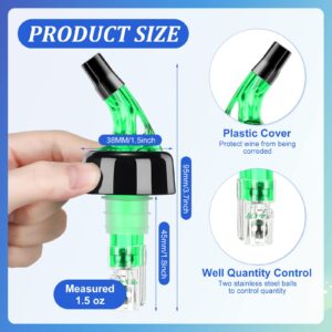 Automatic Measured Bottle Pourer Liquor Measure Pourer Quick Shot Dispenser 1.5 oz Measured Wine Pourers for Home Bar Kitchen Tools (White, Red, Blue, Green, 12 Pack)