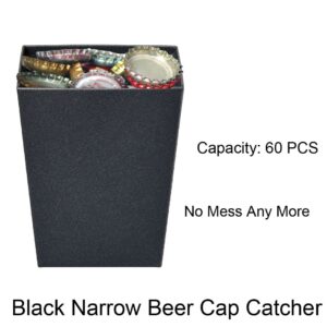 Jumiok Black Narrow Wall Mount Beer Bottle Cap Catcher Bucket Stainless Steel