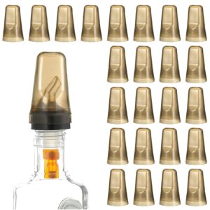 24 pieces pour spout cover, homaisson universal dust caps for pourers translucent plastic dust cover for bottle caps-1.77×2.95inch