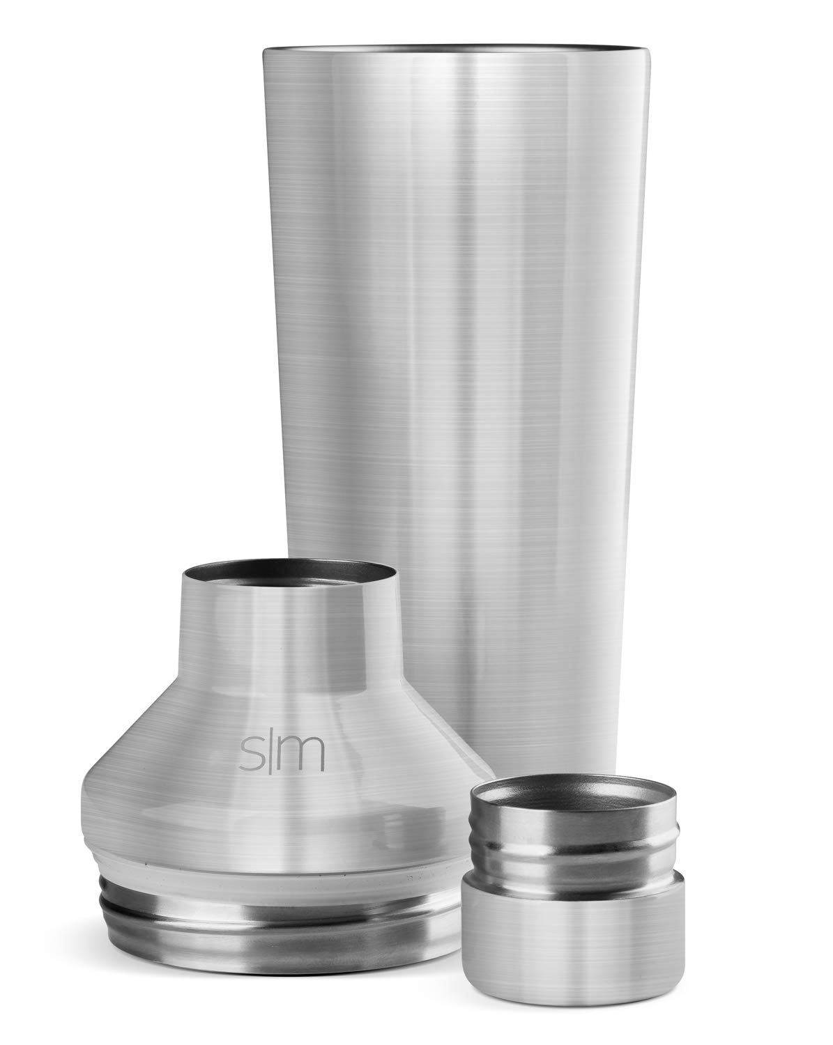 Simple Modern Cocktail Shaker Set with Jigger Lid | Stainless Steel Boston Shaker Insulated Martini Mixer for Mocktails | Gifts for Men Women Him Her | Classic Collection | 20oz | Simple Stainless