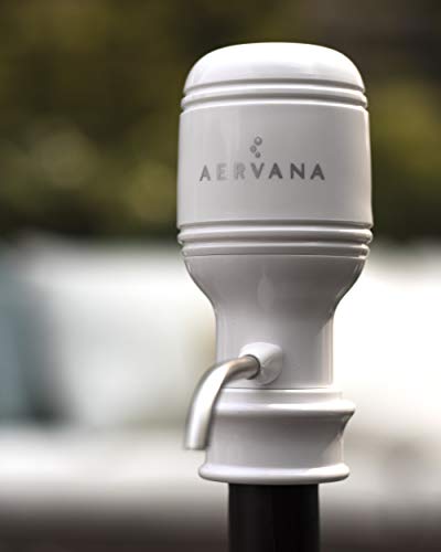 Aervana Essential: Electric Wine Aerator and Pourer/Dispenser - Air Decanter - Personal Wine Tap for Red and White Wine (White)