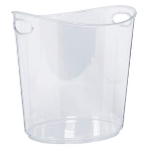 clear food-safe plastic ice bucket - 9" x 9.5", 1 piece - perfect for parties & chilling drinks