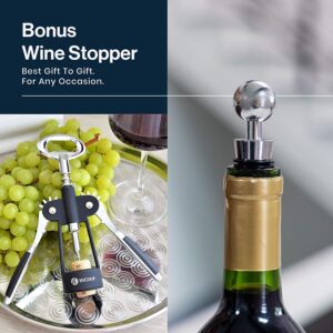 HiCoup Wine Opener - Wing Corkscrew Beer and Wine Bottle Opener w/Winged Grip and Stopper - Easy to Use