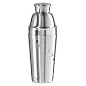 oggi dial a drink cocktail shaker - stainless steel, 15 recipes, built in strainer, 34 oz - the original and only dial a drink - ideal home bar drink mixer, bartender kit, essential bar accessories