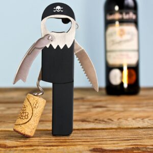 Suck UK Pirate Bottle Opener | Novelty Corkscrew Wine Opener & Beer Bottle Opener | Wine Opener & Keychain Bottle Opener
