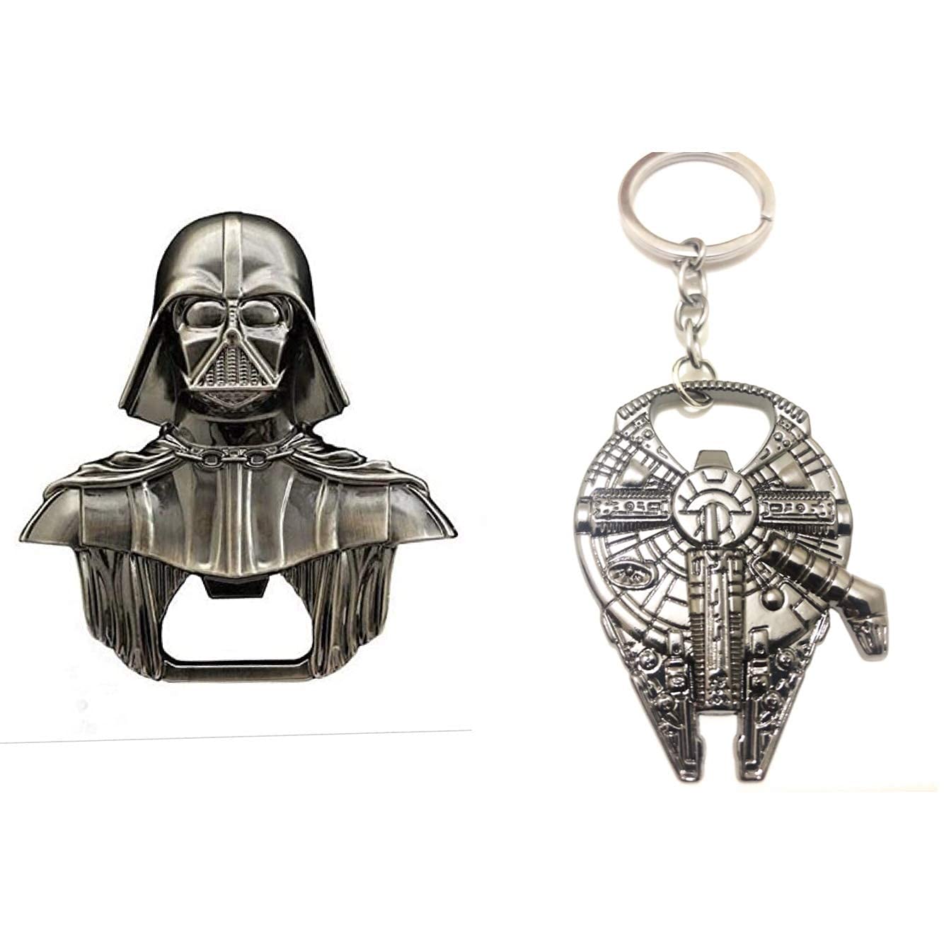 LuxuryTeech, 2 Pcs Star Wars Bottle Wine Opener Bottle Zinc Alloy Black Knight Darth Vader Outdoor Tool - Wine Bottle Opener Kitchen Tools for Souvenirs Kitchen Tools for Souvenirs & Gift, Silver