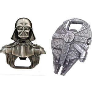 LuxuryTeech, 2 Pcs Star Wars Bottle Wine Opener Bottle Zinc Alloy Black Knight Darth Vader Outdoor Tool - Wine Bottle Opener Kitchen Tools for Souvenirs Kitchen Tools for Souvenirs & Gift, Silver