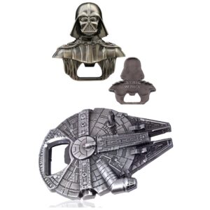 LuxuryTeech, 2 Pcs Star Wars Bottle Wine Opener Bottle Zinc Alloy Black Knight Darth Vader Outdoor Tool - Wine Bottle Opener Kitchen Tools for Souvenirs Kitchen Tools for Souvenirs & Gift, Silver