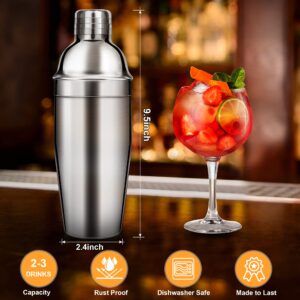 NewGF Cocktail Shaker, 25oz Martini Shaker Drink Shaker with Built In Strainer for Bartending, Stainless Steel Bar Shaker Large Bartender Shaker Margarita Mixer for Mixed Drinks