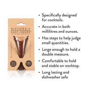 Easy Jigger® Spirit Measure by Difford’s Guide and Bonzer | Cocktail Jigger Spirit Measures (25ml, 50ml, 60ml) for Unbeatable Accuracy| Single or Double Shot Alcohol Measure