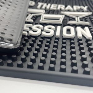 Group Therapy is In Session 17.7" x 11.8" Funny Bar Spill Mat Rail Countertop Accessory Home Pub Decor Slip Resistant Durable Thick Bar Covering for Craft Brewery Kitchen Cafe and Restaurant Accessory