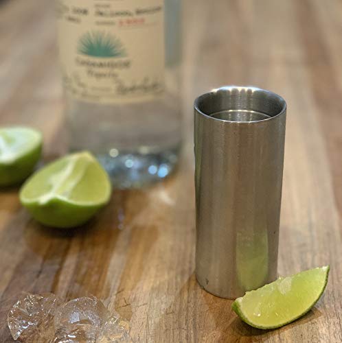 Outset Bartending Tool, Double Wall Cocktail Measuring Jigger, 2 in 1, 1oz and 2 oz, Stainless Steel