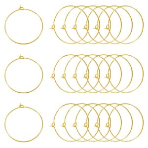 TOAOB 100pcs Wine Glass Charm Rings 25mm Gold Plated Open Earring Beading Hoop Party Favor