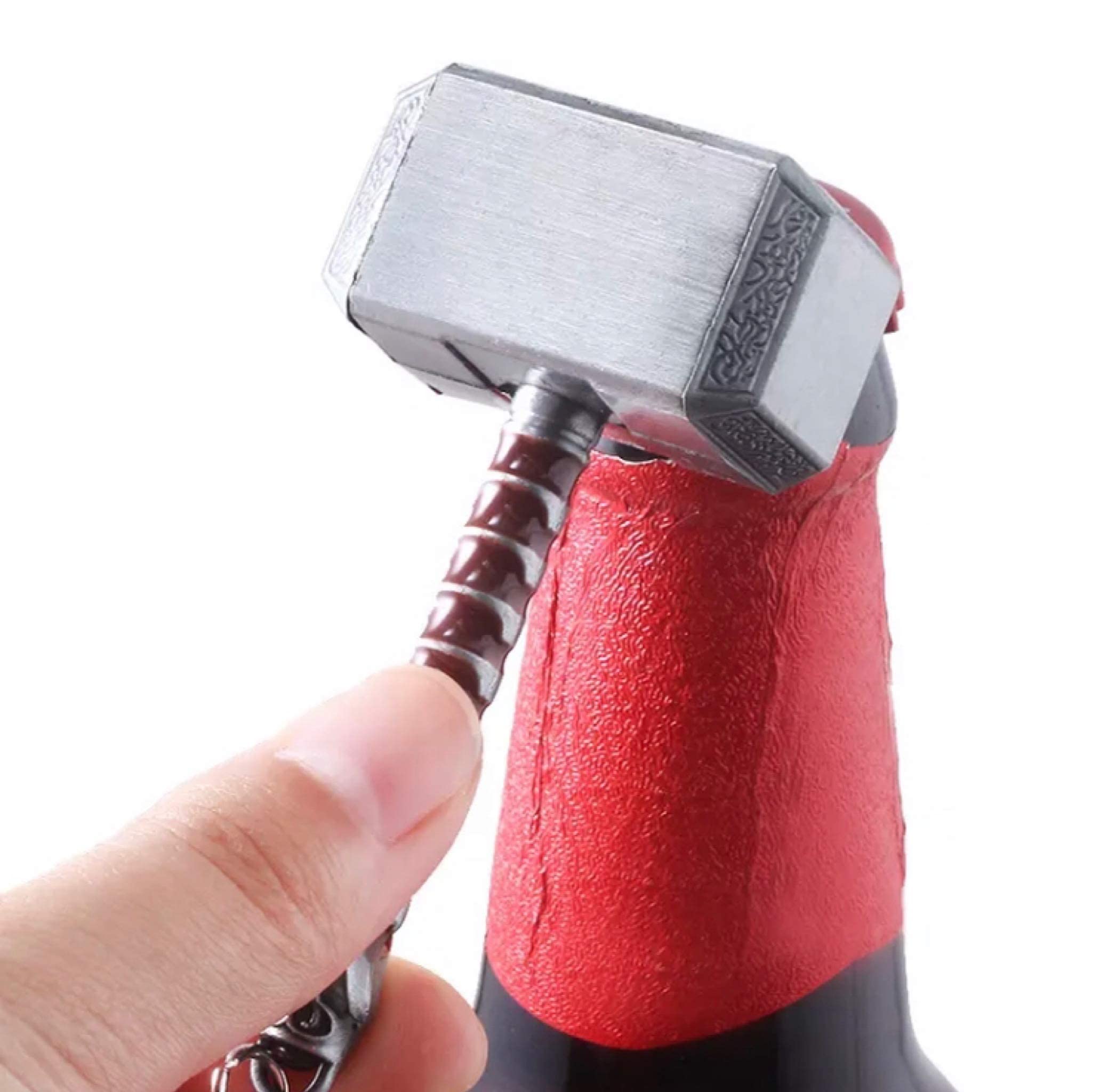 Bottle Opener Thor Bottle Opener Shape Beer Opener Funny Thor of Hammer Mjolnir Keychain Opener Thor Hammer Lovers Gift Party Pub Bar Gifts Wine Corkscrew Beverage Wrench  (Silver)