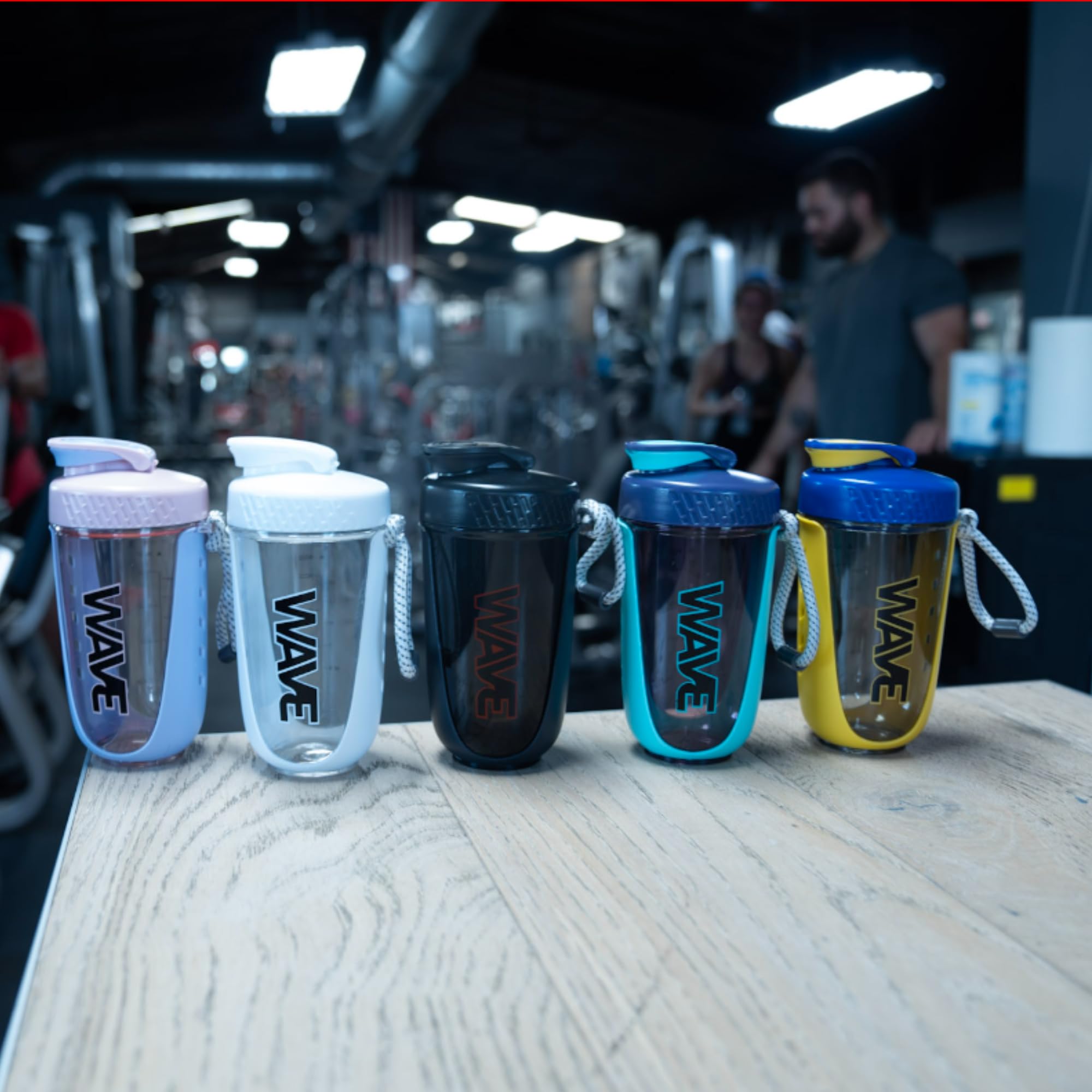 Wave Shaker Bottle 20oz | No Blender Ball Needed | Great For Pre Workout, Protein Shakes, and Cocktails | BPA Free | Rope Handle
