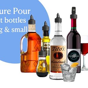 Universal Liquor Pourers with Rubber Dust Caps for Alcohol Bottles, Olive Oil, Syrup, Balsamic Vinegar and More (10 Pack of Pour Spouts)