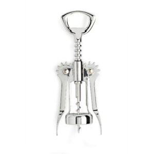 cooking light premium stainless steel wine, professional and portable bottle opener, all-in-one winged corkscrew, silver