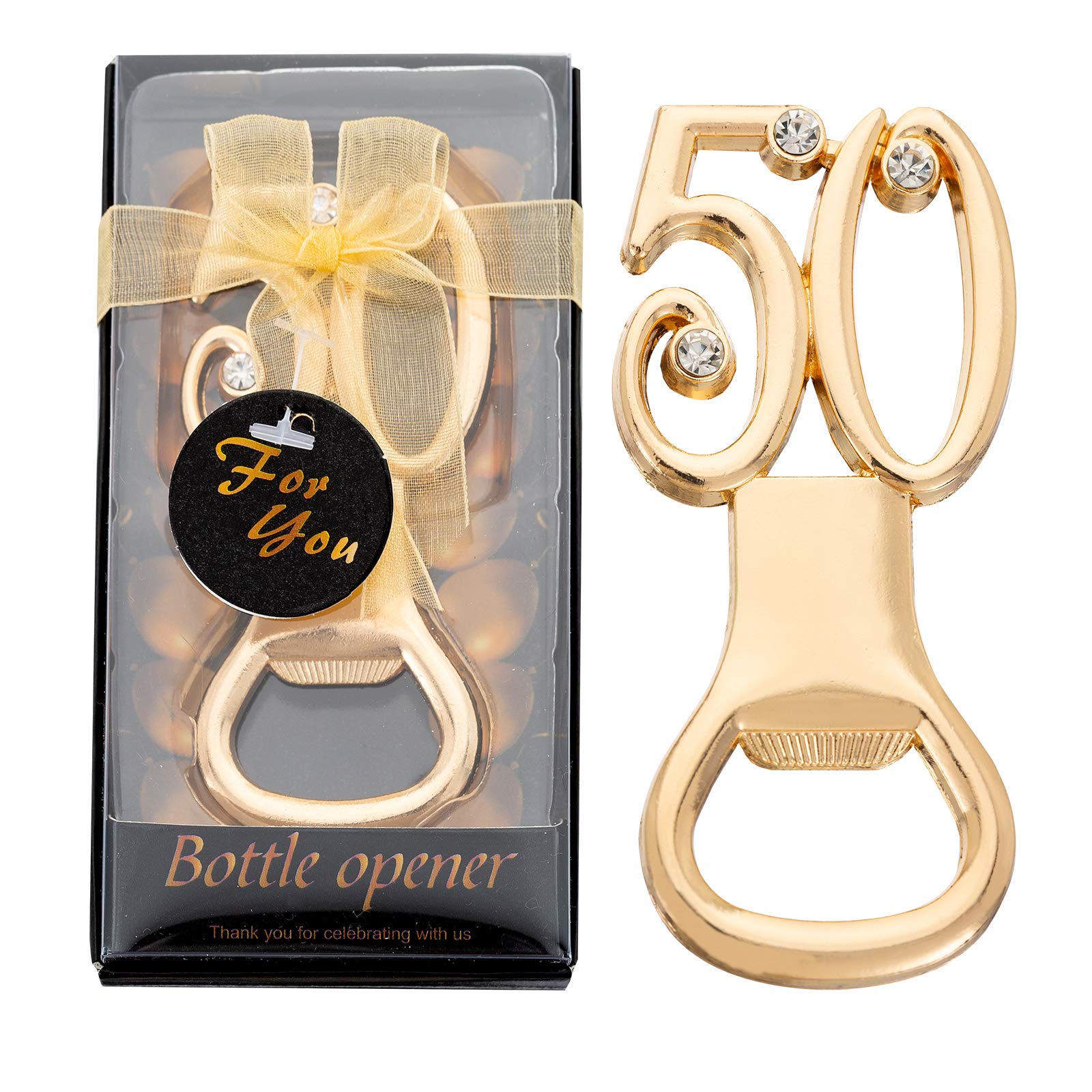 Ubrand 24PCS 50th Birthday Bottle Opener for 50th Birthday Party Favors 50th Wedding Anniversaries Souvenirs Favors Gifts Decorations (24,50)