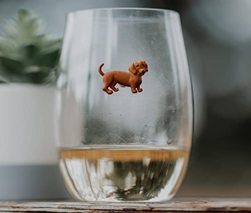 Simply Charmed Dog Wine Charms or Magnetic Glass Markers for Stemless Glasses - Great Birthday or Hostess Gift for Dog Lovers - Set of 6 Cute Puppy Glass Identifiers