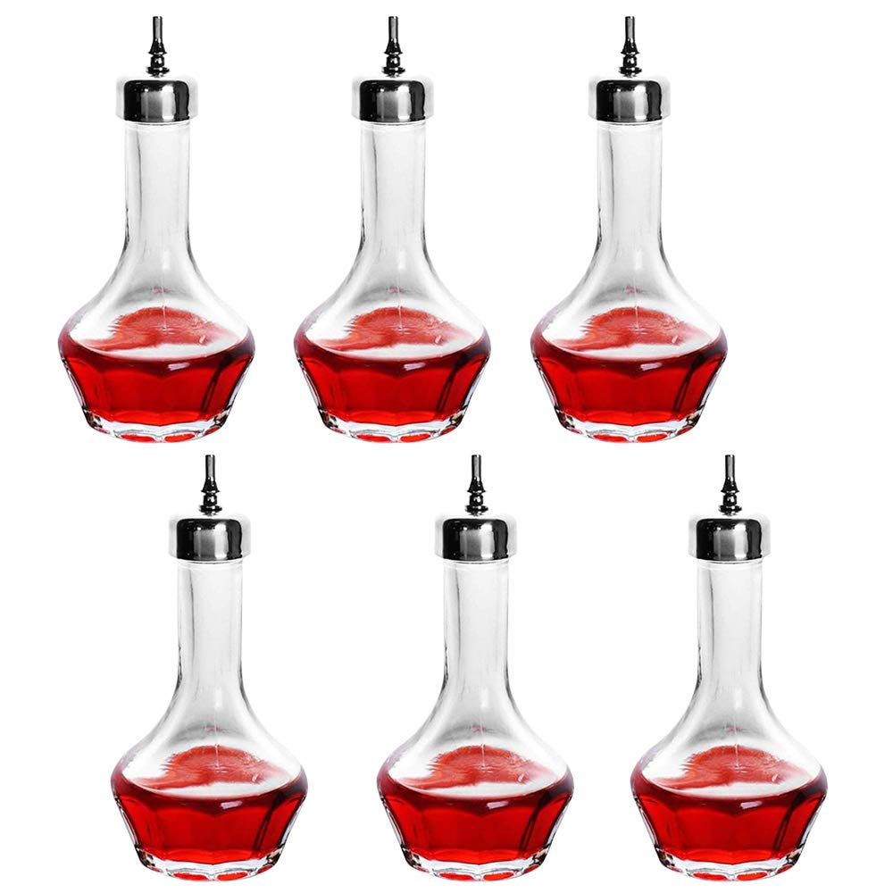 LINALL Bitters Bottle Set of 6-50ml Glass Dash Bottle with Dasher Top, Professional Bar Tool for Making Cocktails