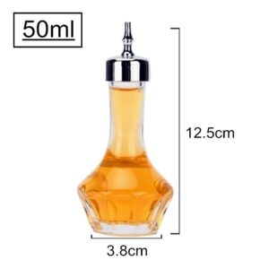 LINALL Bitters Bottle Set of 6-50ml Glass Dash Bottle with Dasher Top, Professional Bar Tool for Making Cocktails