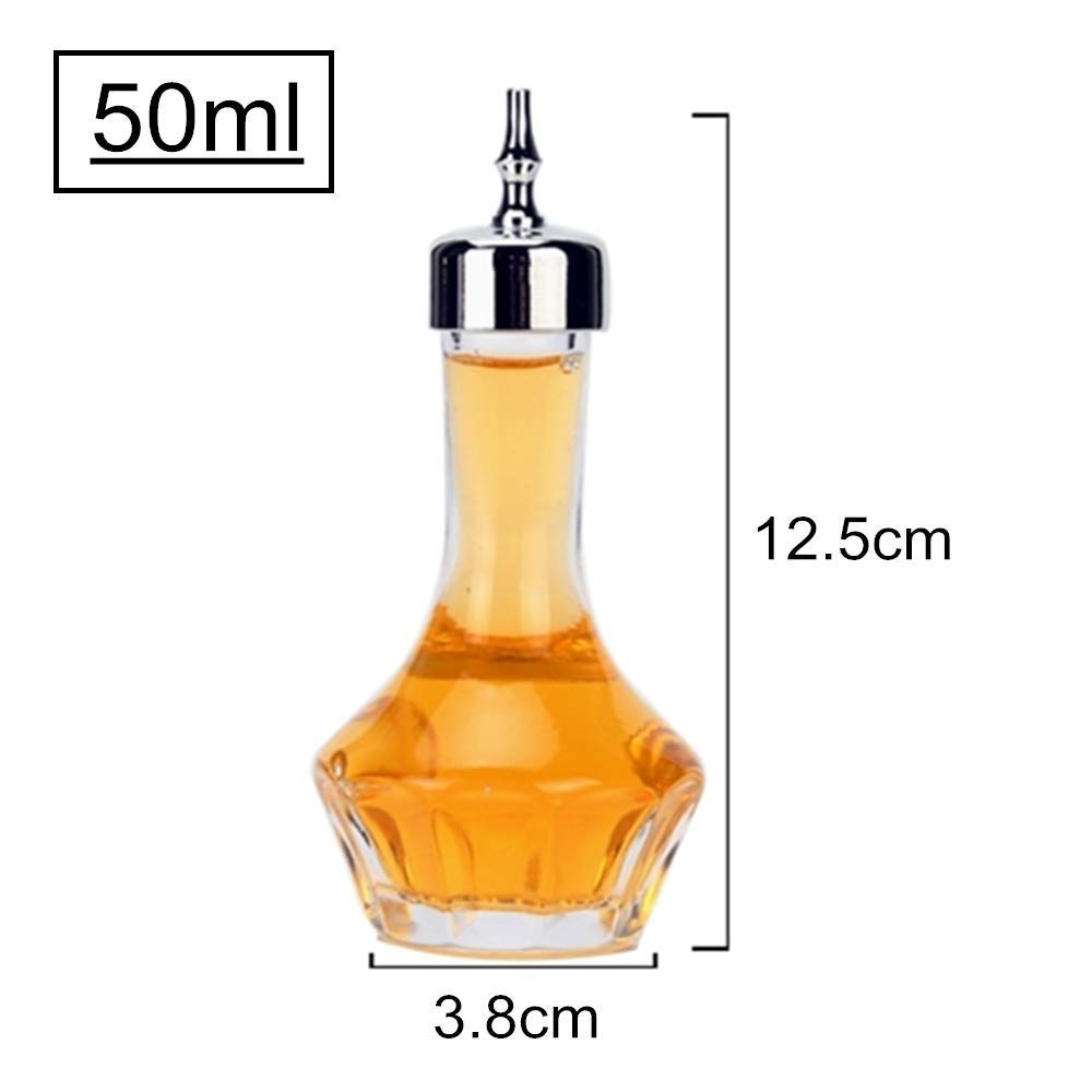 LINALL Bitters Bottle Set of 6-50ml Glass Dash Bottle with Dasher Top, Professional Bar Tool for Making Cocktails