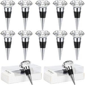 12 pieces wine beverage bottle stopper corks reusable diamond plug wine corks for wine bottles crystal bottle stopper for wine decorative accessories with individual present box