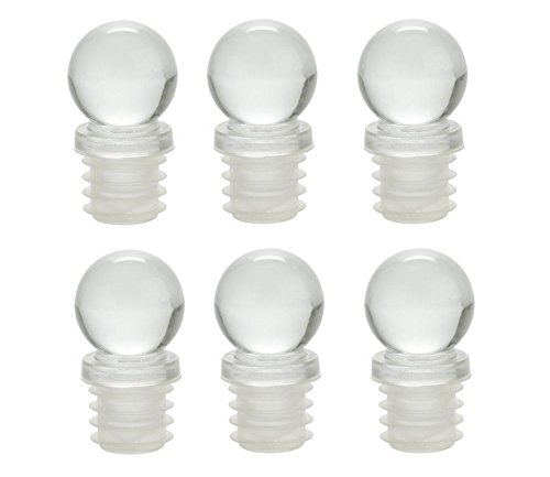 Nakpunar 6 pcs Glass Bottle Stopper with Silicon Plug and Glass Ball Top