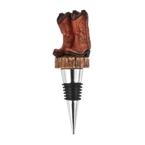 foster & rye cowboy boot bottle stopper and wine pourer, wine stoppers for wine bottles, wine bottle stoppers for glass bottles, wine toppers set of 1