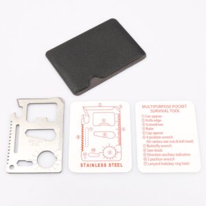 Stainless Steel 11 in 1 Beer Opener Survival Card Tool Fits Perfect in Your Wallet (10 pack)