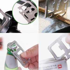 Stainless Steel 11 in 1 Beer Opener Survival Card Tool Fits Perfect in Your Wallet (10 pack)