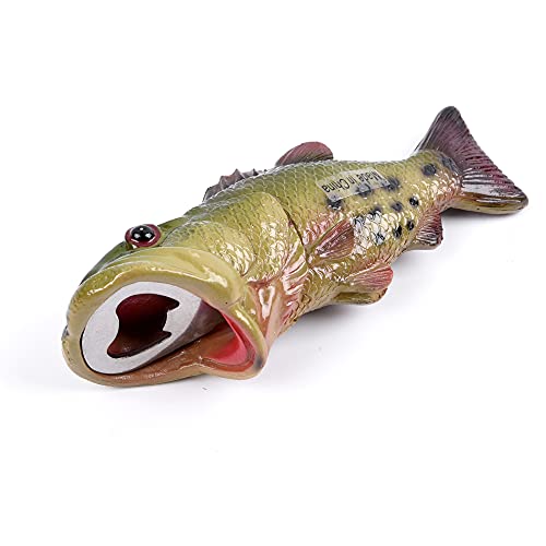 HYYF Bass Fish Bottle Opener, Beer Bottle Opener,Creative Gift,Resin,Green