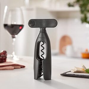 Brabantia Tasty+ Wine Bottle Opener Corkscrew (Dark Gray) Easy To Use, Safe Enclosed Spiral, Extra Large Turning Handle