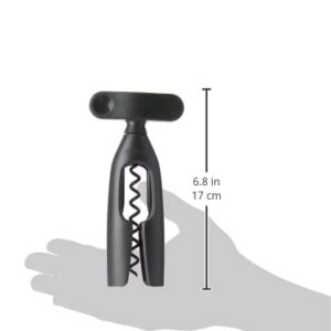 Brabantia Tasty+ Wine Bottle Opener Corkscrew (Dark Gray) Easy To Use, Safe Enclosed Spiral, Extra Large Turning Handle