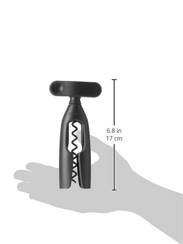 Brabantia Tasty+ Wine Bottle Opener Corkscrew (Dark Gray) Easy To Use, Safe Enclosed Spiral, Extra Large Turning Handle