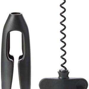 Brabantia Tasty+ Wine Bottle Opener Corkscrew (Dark Gray) Easy To Use, Safe Enclosed Spiral, Extra Large Turning Handle