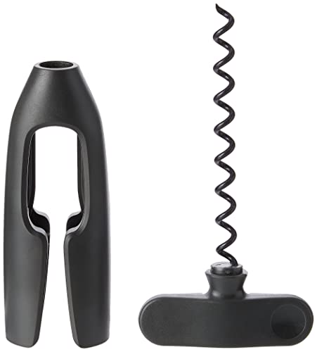 Brabantia Tasty+ Wine Bottle Opener Corkscrew (Dark Gray) Easy To Use, Safe Enclosed Spiral, Extra Large Turning Handle