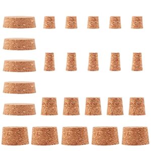beavorty 25pcs tapered cork plugs wooden wine bottle cork stoppers natural creative wine cork beverage stoppers replacement corks for wine beer bottle