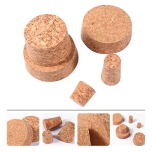 Beavorty 25Pcs Tapered Cork Plugs Wooden Wine Bottle Cork Stoppers Natural Creative Wine Cork Beverage Stoppers Replacement Corks for Wine Beer Bottle