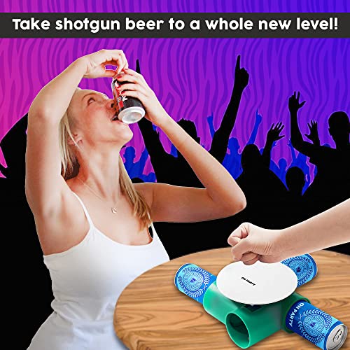 Beer Shotgun Tool - 4-Can Shotgun Drinking Tool for Beer - Fits Slim/Regular Can Shot Gun Beer Opener/Puncher, Beer Shotgunning tool for Parties, Events, Camping, Reunion and Festivals