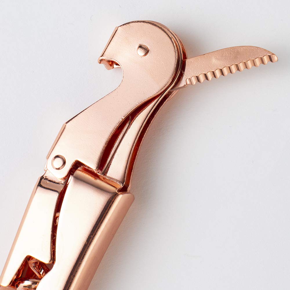 YFS Professional Waiter Corkscrew with Foil Cutter and Bottle Opener, Rose Gold Heavy Duty Wine Key for Restaurant Waiters