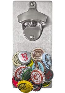 beer bottle opener wall mounted with magnetic cap catcher wall mount bottle opener magnet | beer gifts for men | father's day | man cave decor accessories | dad birthday gift