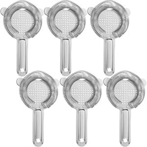 wuweot 6 pack cocktail strainer, stainless steel bar strainer, bar tool drink strainer with 100 wire spring for professional bartenders and mixologists