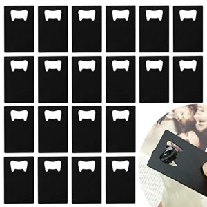 40 Pieces Credit Card Bottle Opener Poker Groomsmen Wallet Beer Bottle Opener Black Metal Credit Card Size Square Opener for Wallet and Pocket, Party Wedding Favor