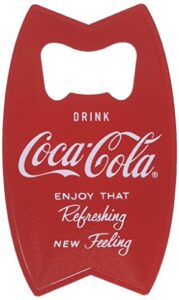 tablecraft stainless steel coca-cola bottle opener fridge magnet, red