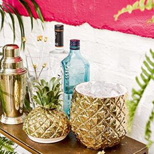 Talking Tables Gold Pineapple Ice Bucket with Lid Premium Drinks Trolley | Retro Bar Accessory | Classy Party Decoration | Elegant Cooler | Ideal Gift for Him or Her, 21.5 x 21.5 x 27 cm