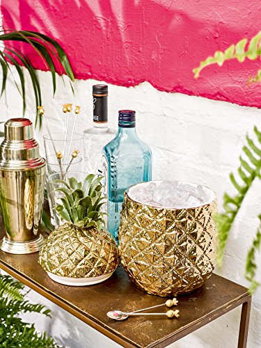 Talking Tables Gold Pineapple Ice Bucket with Lid Premium Drinks Trolley | Retro Bar Accessory | Classy Party Decoration | Elegant Cooler | Ideal Gift for Him or Her, 21.5 x 21.5 x 27 cm