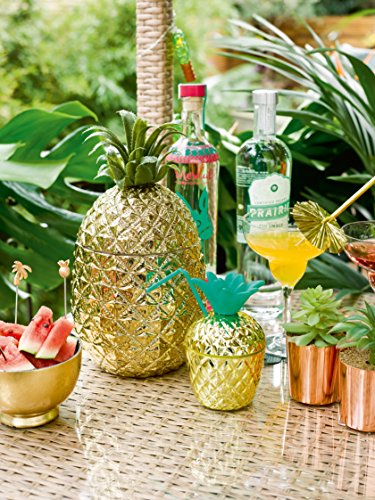 Talking Tables Gold Pineapple Ice Bucket with Lid Premium Drinks Trolley | Retro Bar Accessory | Classy Party Decoration | Elegant Cooler | Ideal Gift for Him or Her, 21.5 x 21.5 x 27 cm