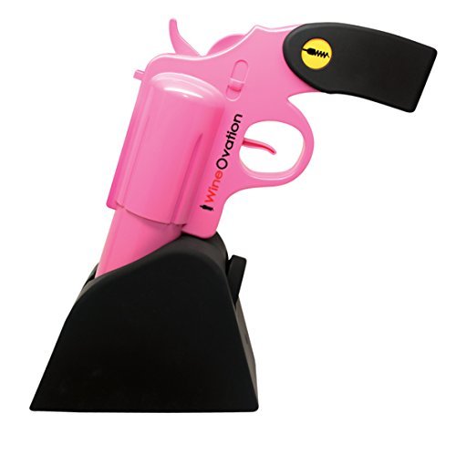 WineOvation Electric Gun Wine Opener (Pink) WNO-01P - Open your Wine Bottle fast and without hassle - Perfect Automatic Corkscrew for Gun Enthusiasts and Wine Lovers